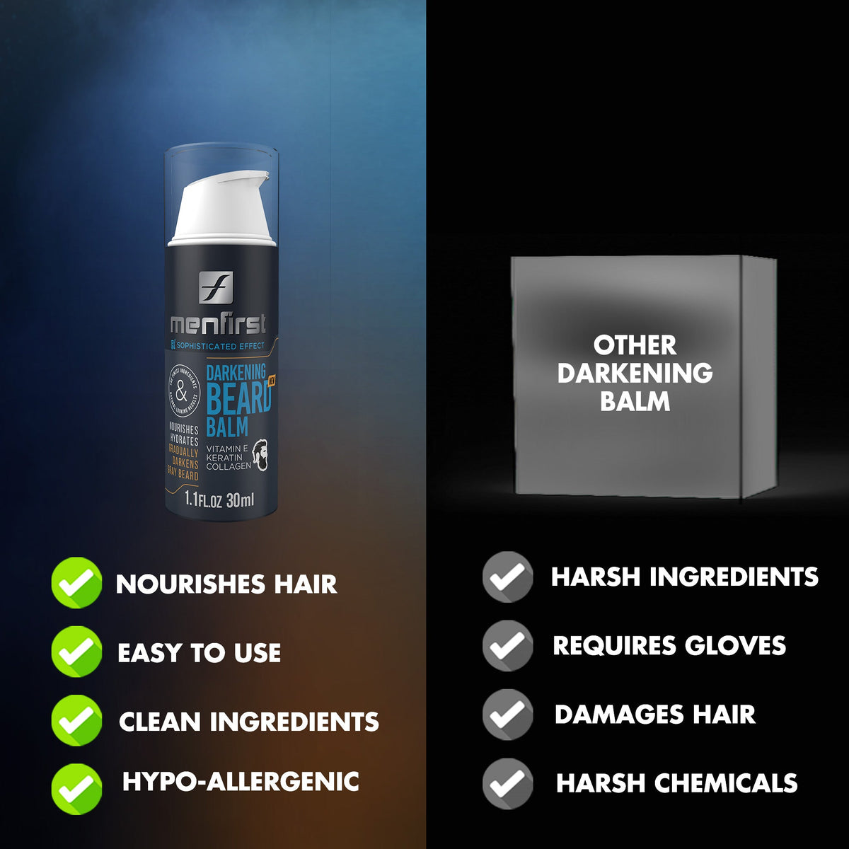 Menfirst Darkening Beard Balm: Gray Coverage That Builds